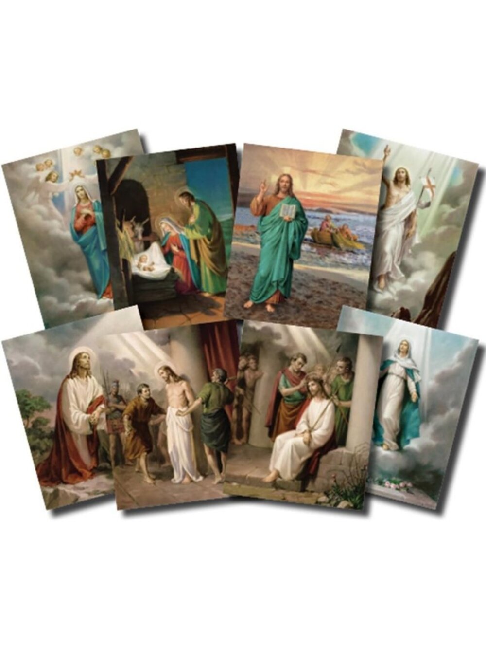 Illustrated Rosary Mysteries Poster Set - 20 Cardstock Prints, 10 Inch Decor